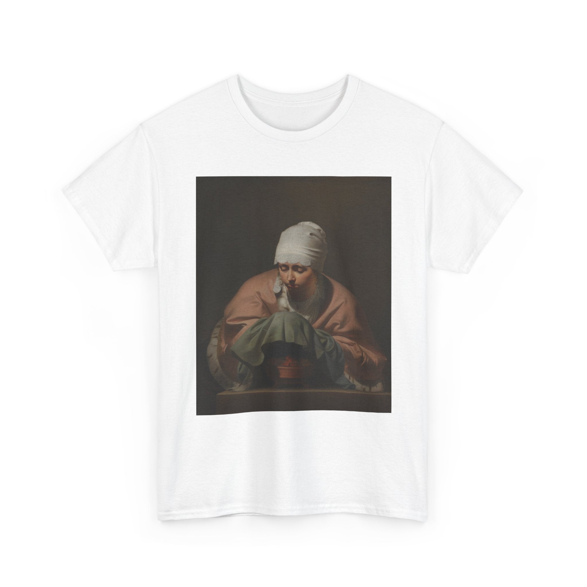Art Tee – A Young Woman Warming her Hands over a Brazier: Allegory of Winter