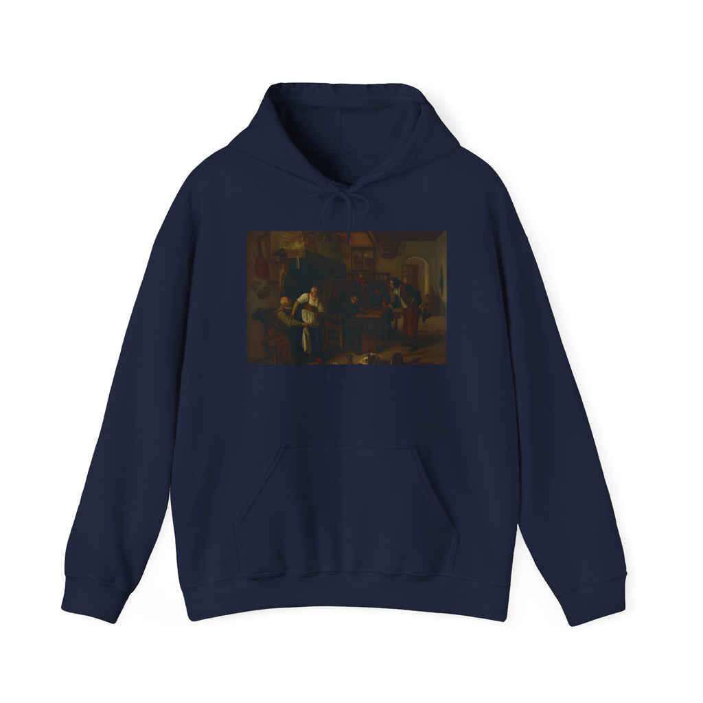 Art Hoodie – Interior of an inn with an old man amusing himself with the landlady and two men playing backgammon, known as 'Two kinds of games'