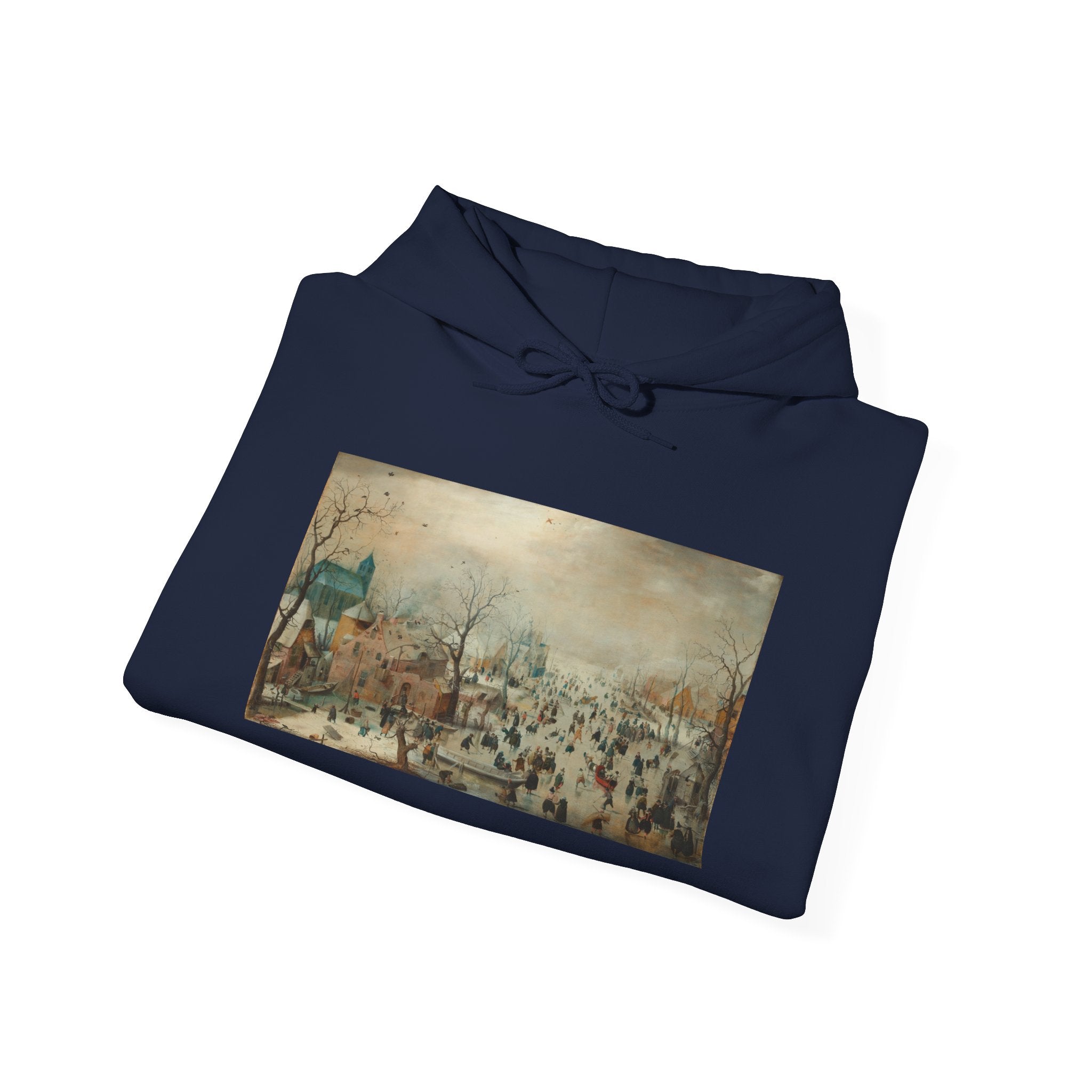 Art Hoodie – Winter Landscape with Ice Skaters