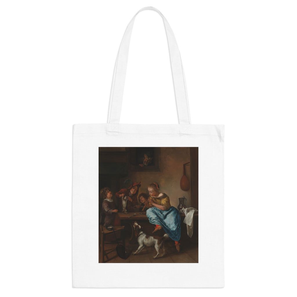 Art Tote Bag – Children Teaching a Cat to Dance, Known as The Dancing Lesson
