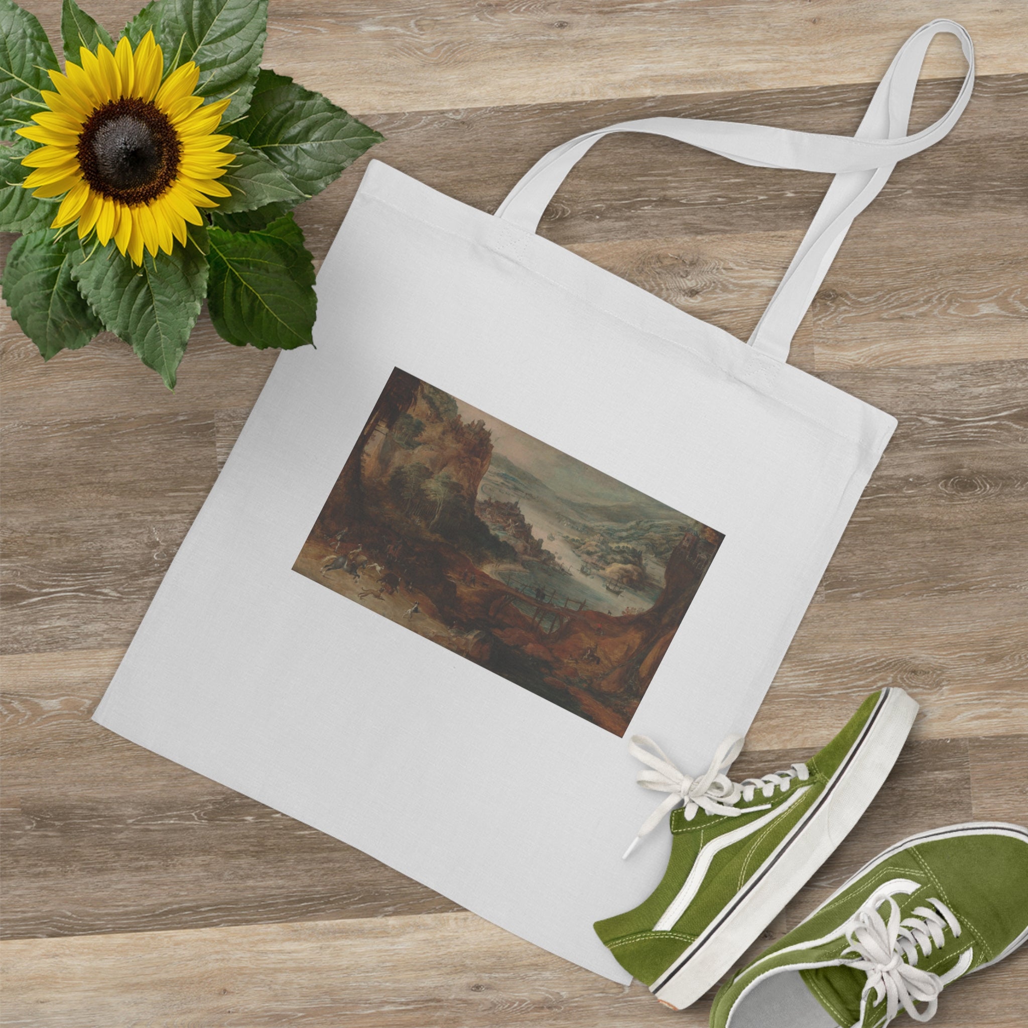 Art Tote Bag – River Landscape with Boar Hunt