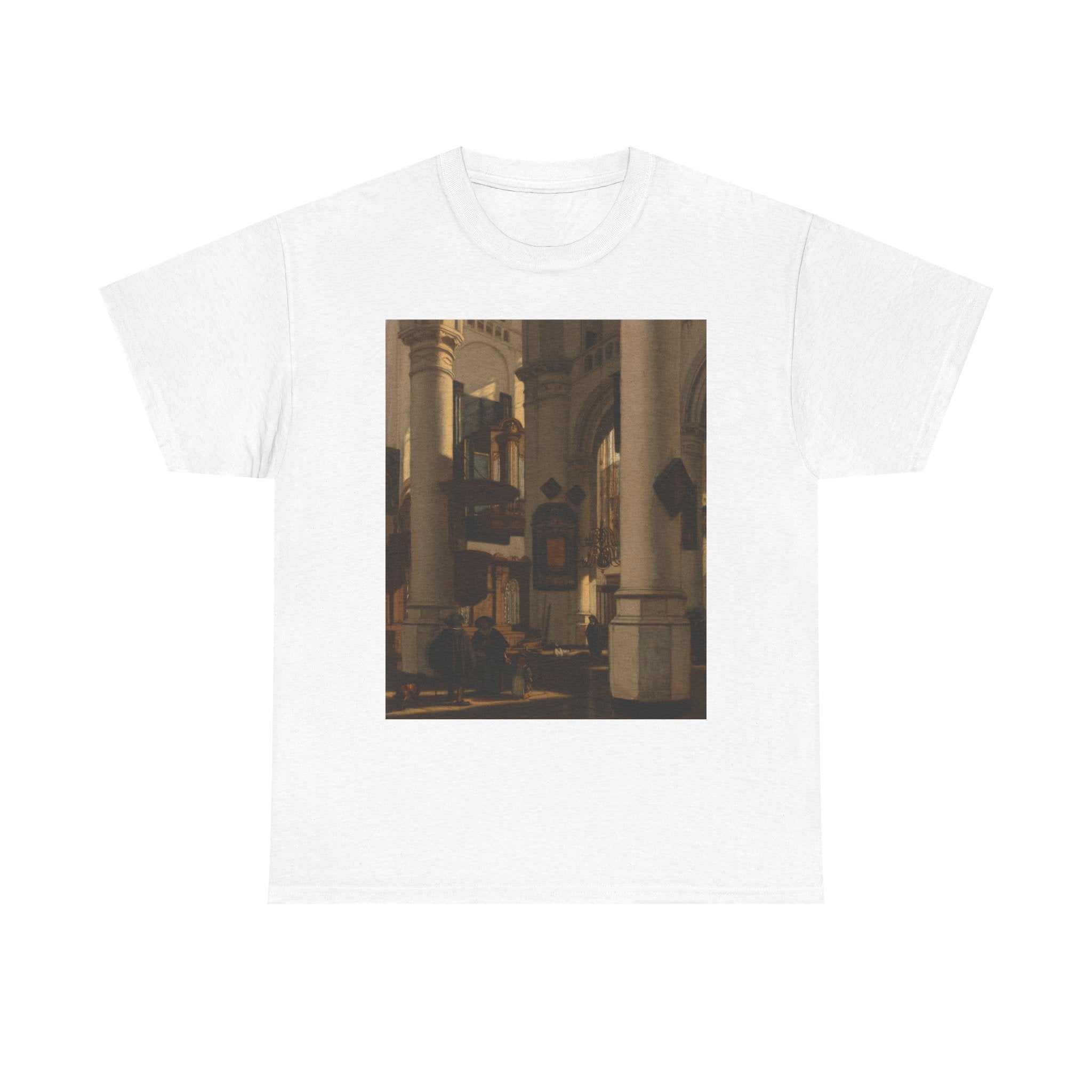 Art Tee – Interior of a Protestant, Gothic Church, with a Gravedigger in the Choir