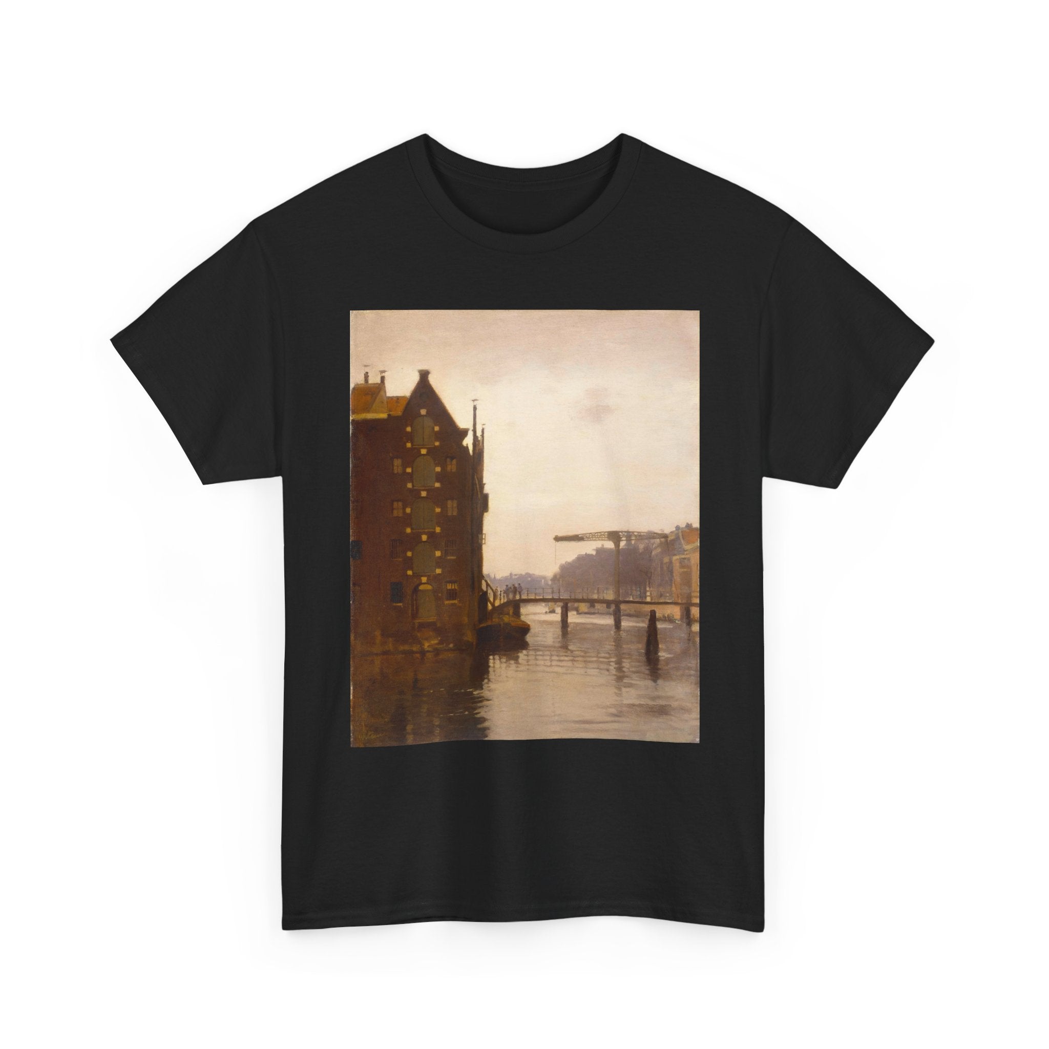 Art Tee – Gezicht vanaf de Rapenburgwal op de Peperbrug en het pakhuis Sweeden