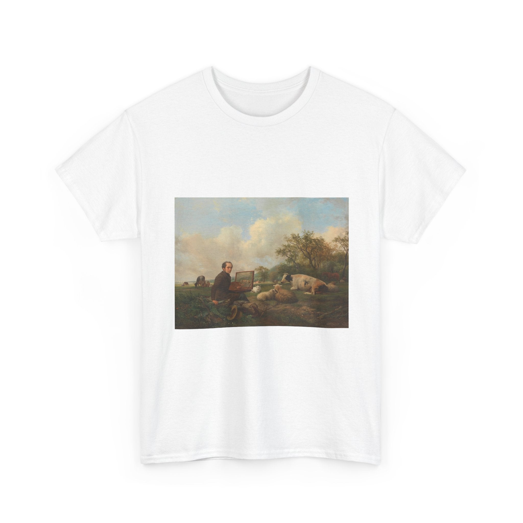 Art Tee – The Artist Painting a Cow in a Meadow