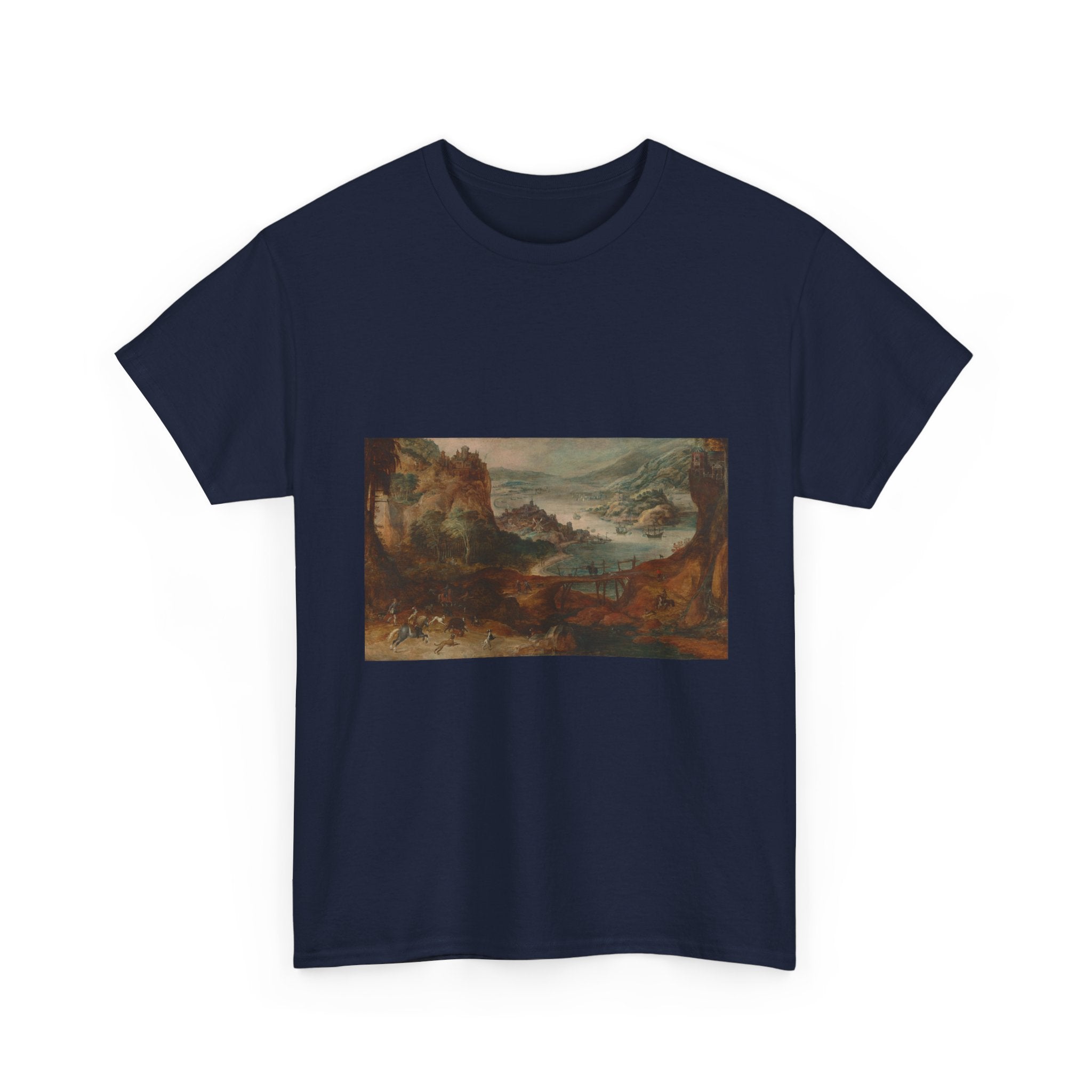 Art Tee – River Landscape with Boar Hunt