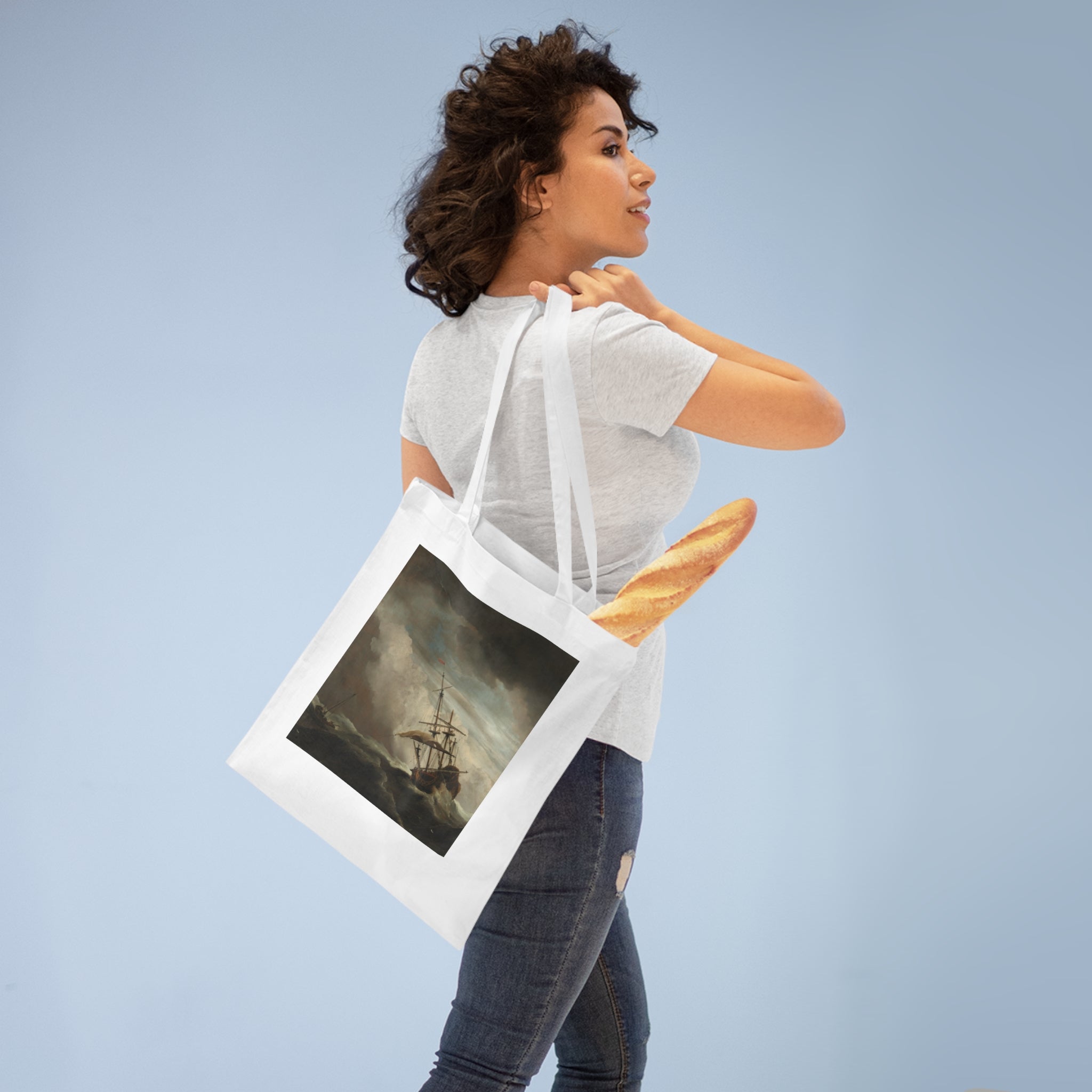 Art Tote Bag – A Ship on the High Seas Caught by a Squall, Known as ‘The Gust’