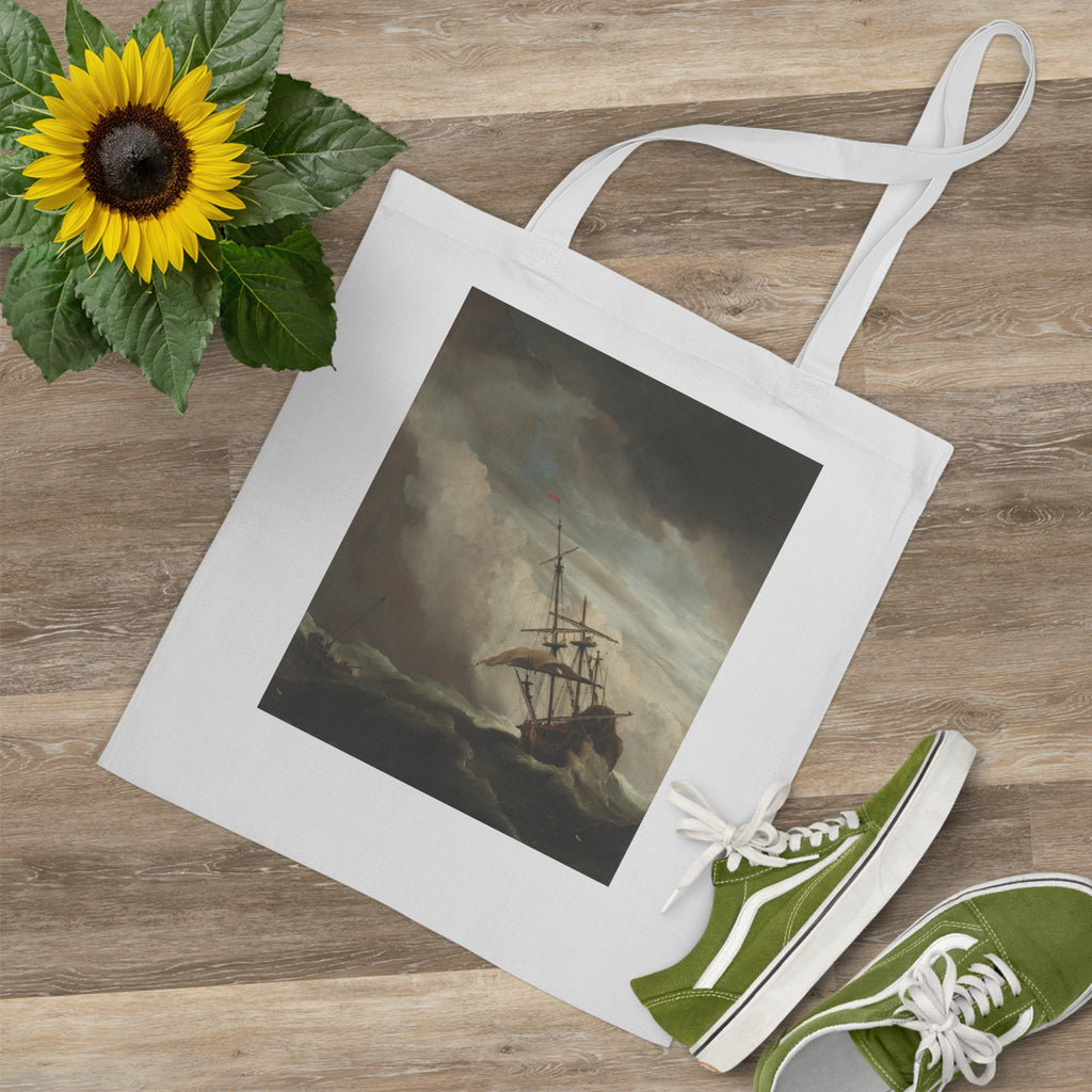 Art Tote Bag – A Ship on the High Seas Caught by a Squall, Known as ‘The Gust’