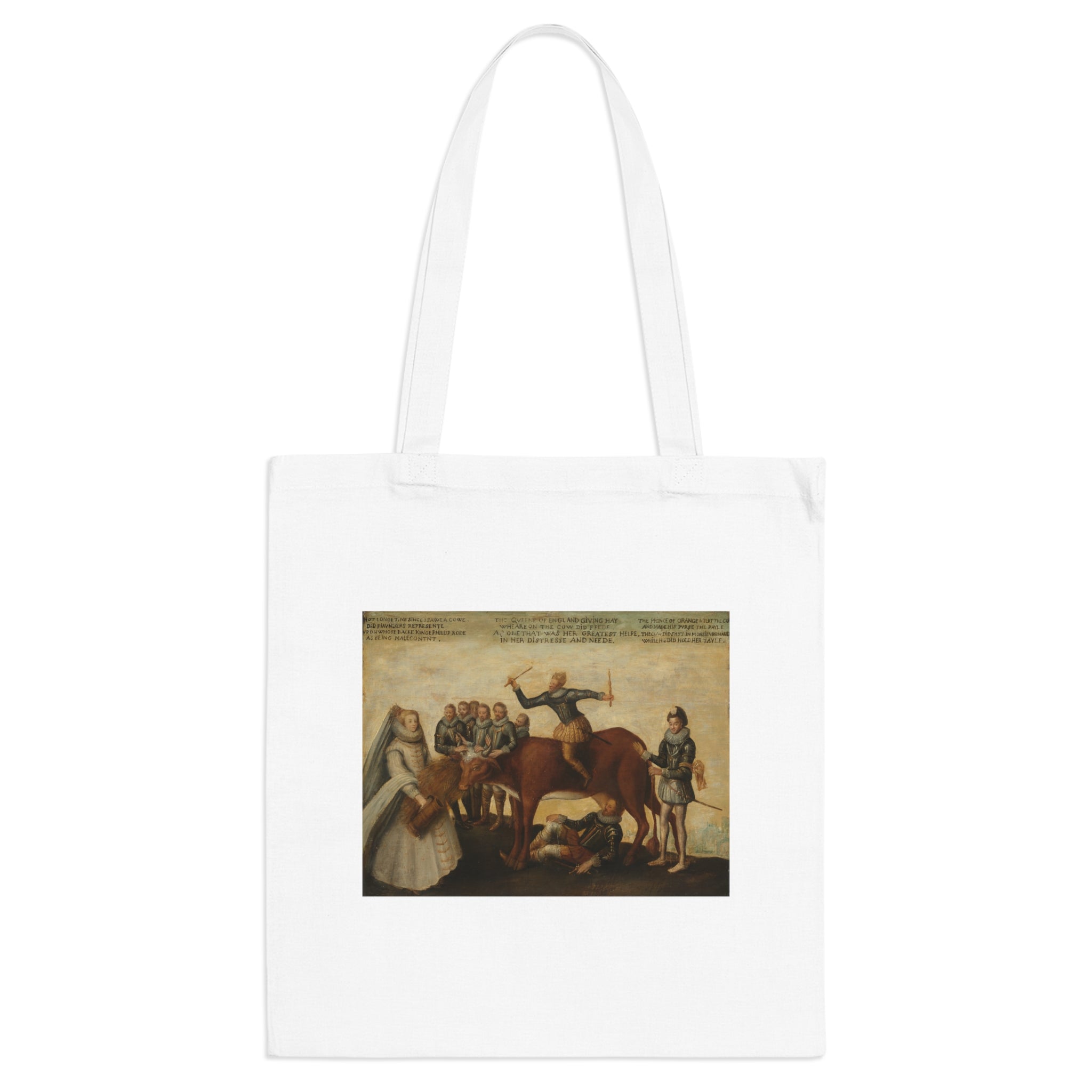 Art Tote Bag – The Dairy Cow: The Dutch Provinces, Revolting against the Spanish King Philip II, Are Led by Prince William of Orange, The States General Entreat Queen Elizabeth I for Aid
