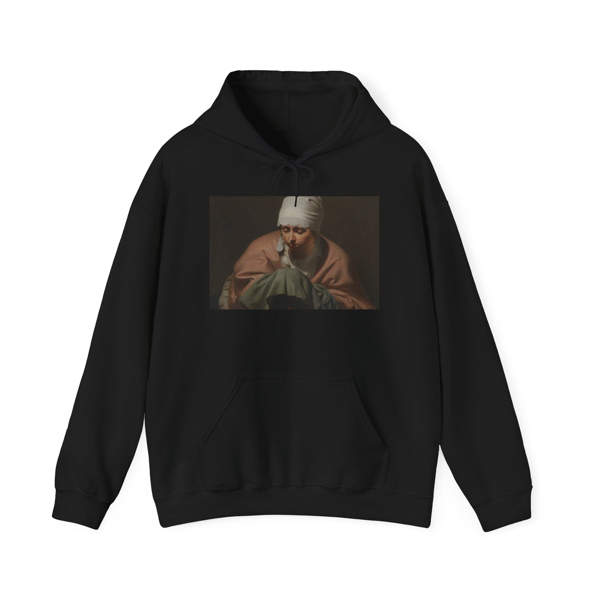 Art Hoodie – A Young Woman Warming her Hands over a Brazier: Allegory of Winter