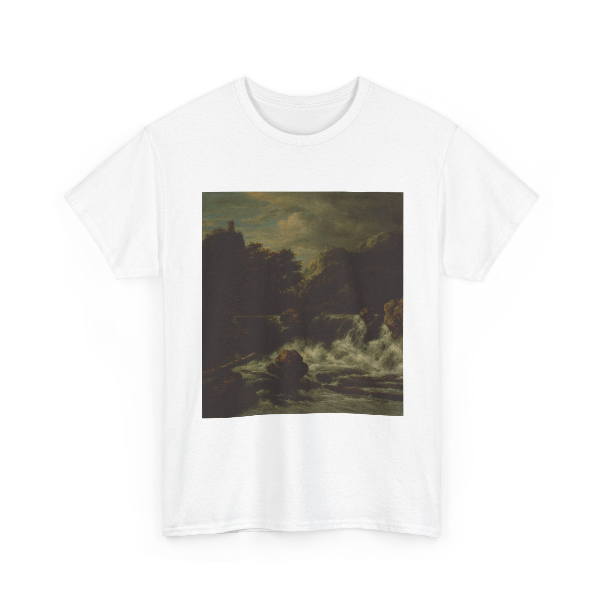 Art Tee – Mountainous Landscape with Waterfall