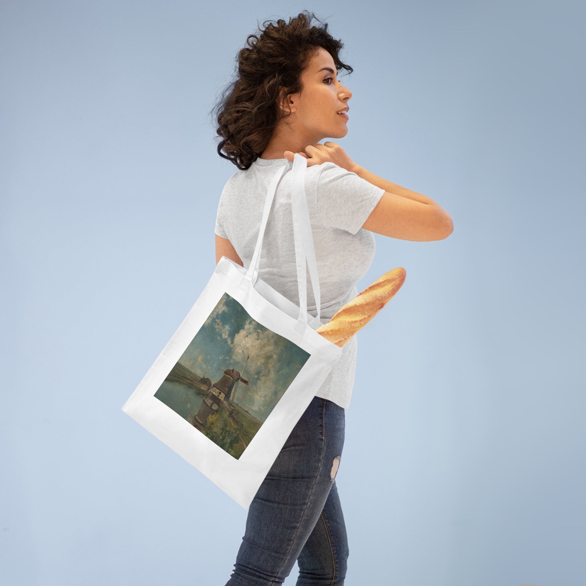 Art Tote Bag – A Windmill on a Polder Waterway, Known as ‘In the Month of July’