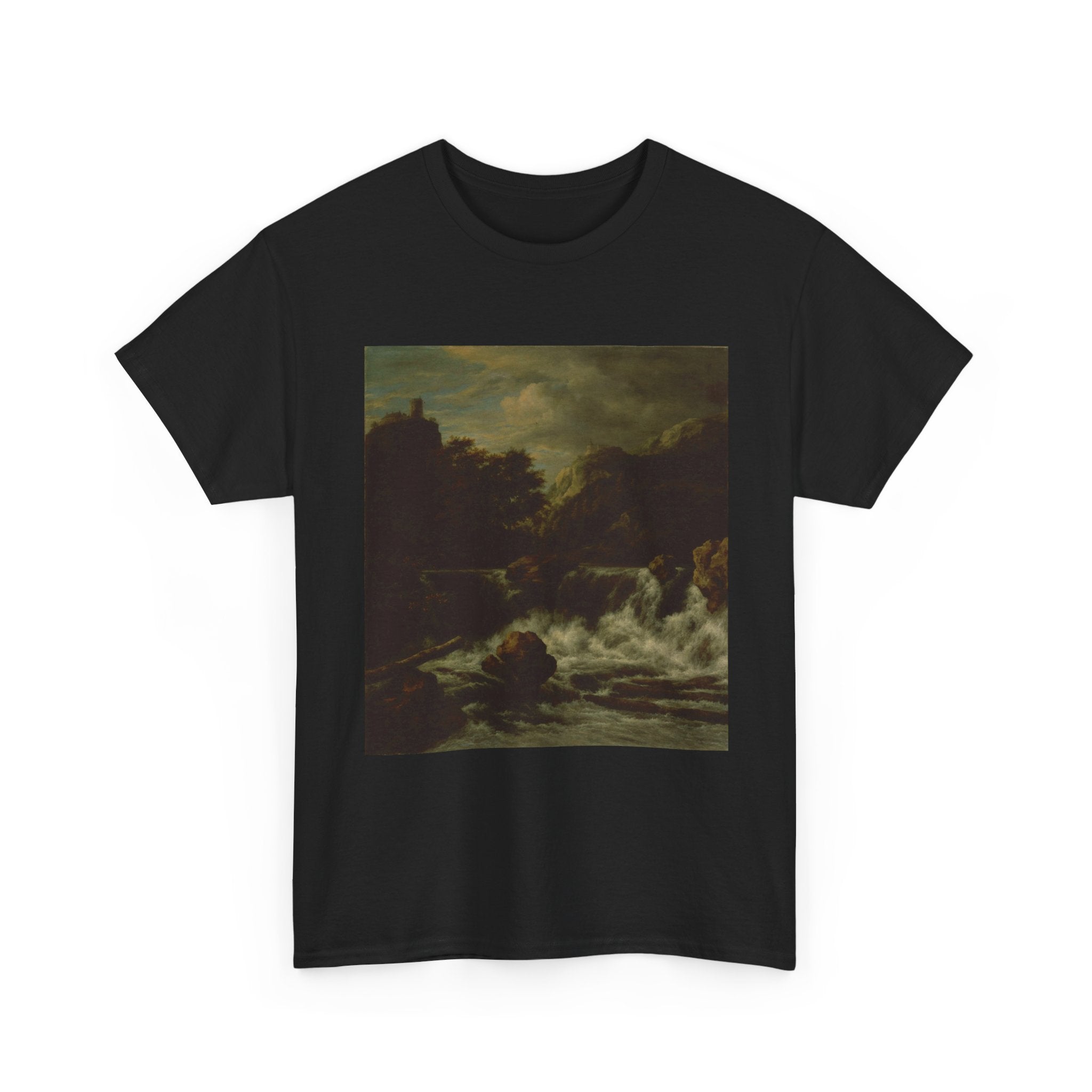 Art Tee – Mountainous Landscape with Waterfall