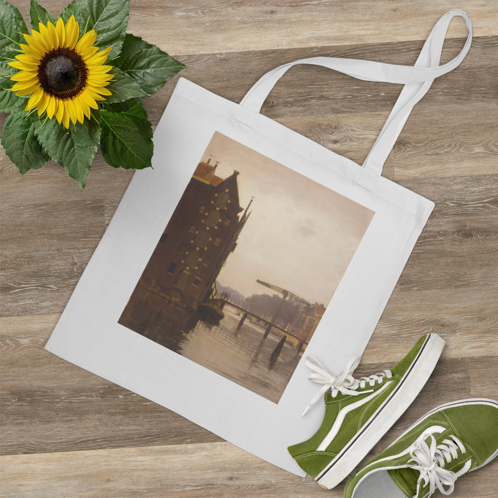 Art Tote Bag – Gezicht vanaf de Rapenburgwal op de Peperbrug en het pakhuis Sweeden