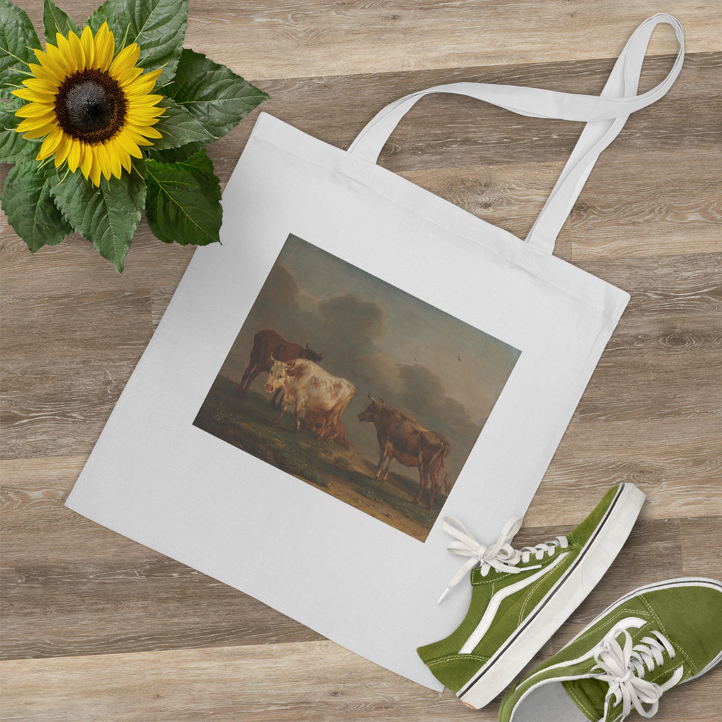 Art Tote Bag – Four Young Bulls in a Meadow