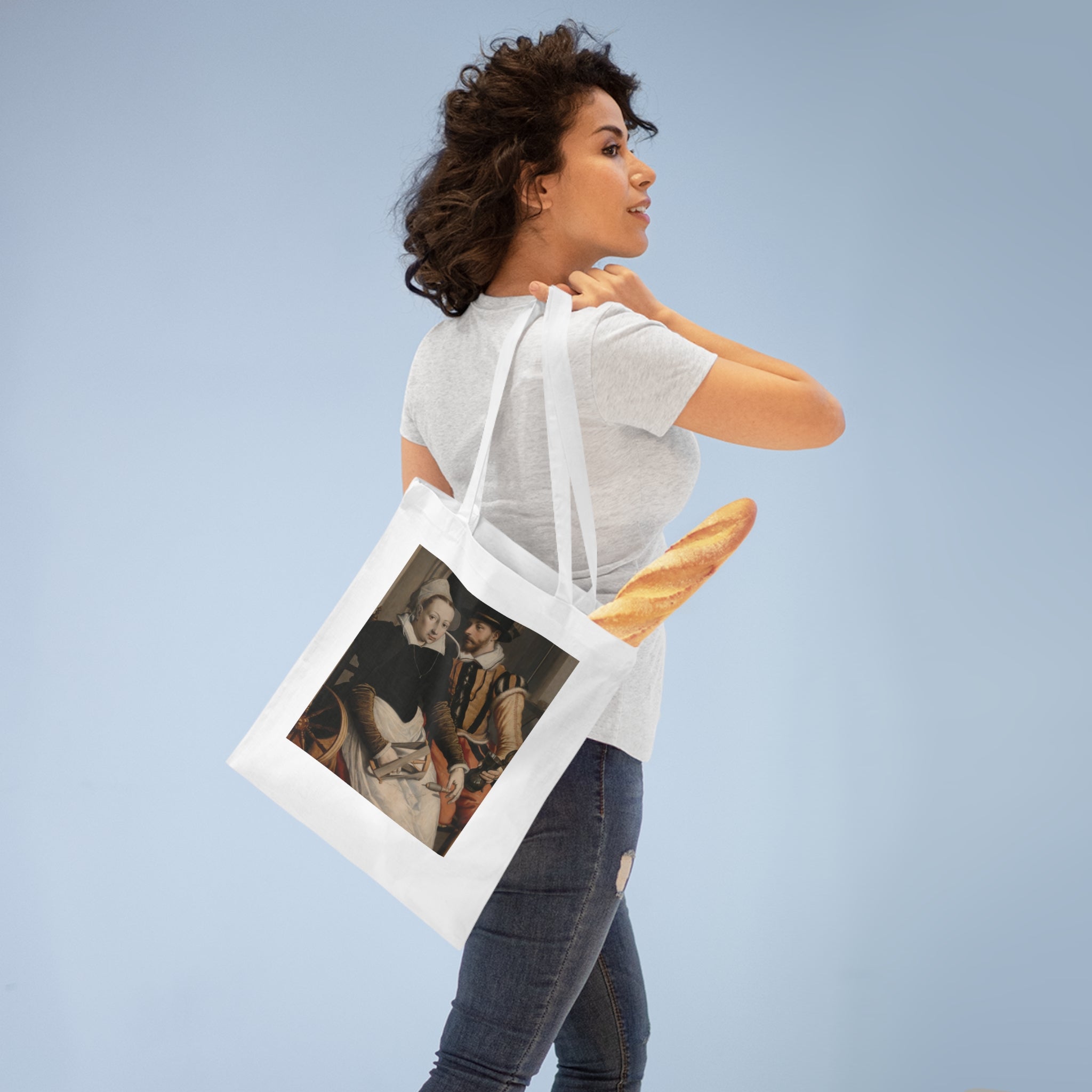 Art Tote Bag – Man and Woman at a Spinning Wheel