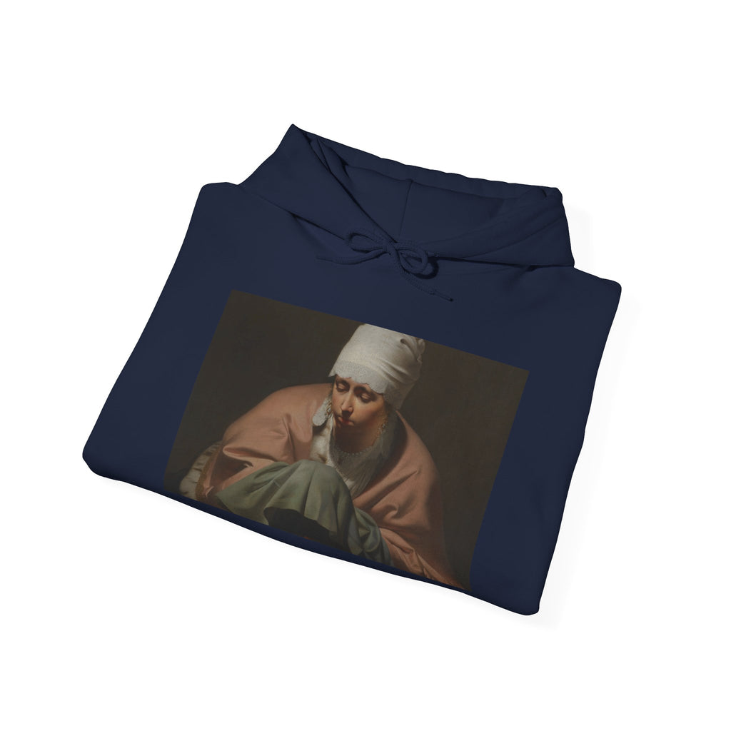Art Hoodie – A Young Woman Warming her Hands over a Brazier: Allegory of Winter