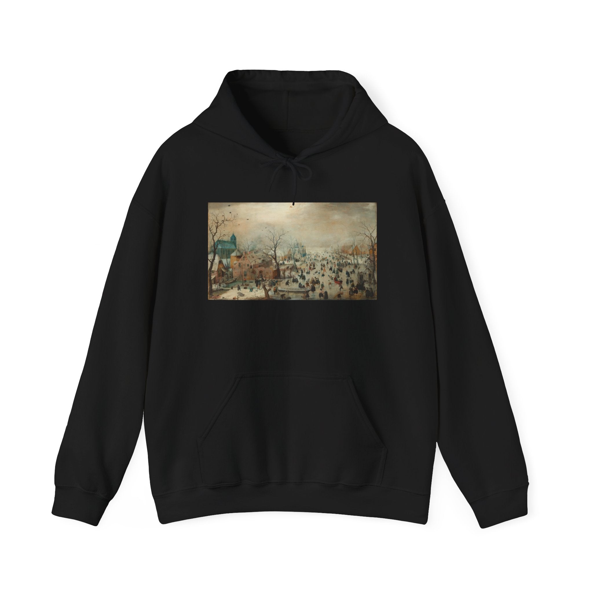 Art Hoodie – Winter Landscape with Ice Skaters