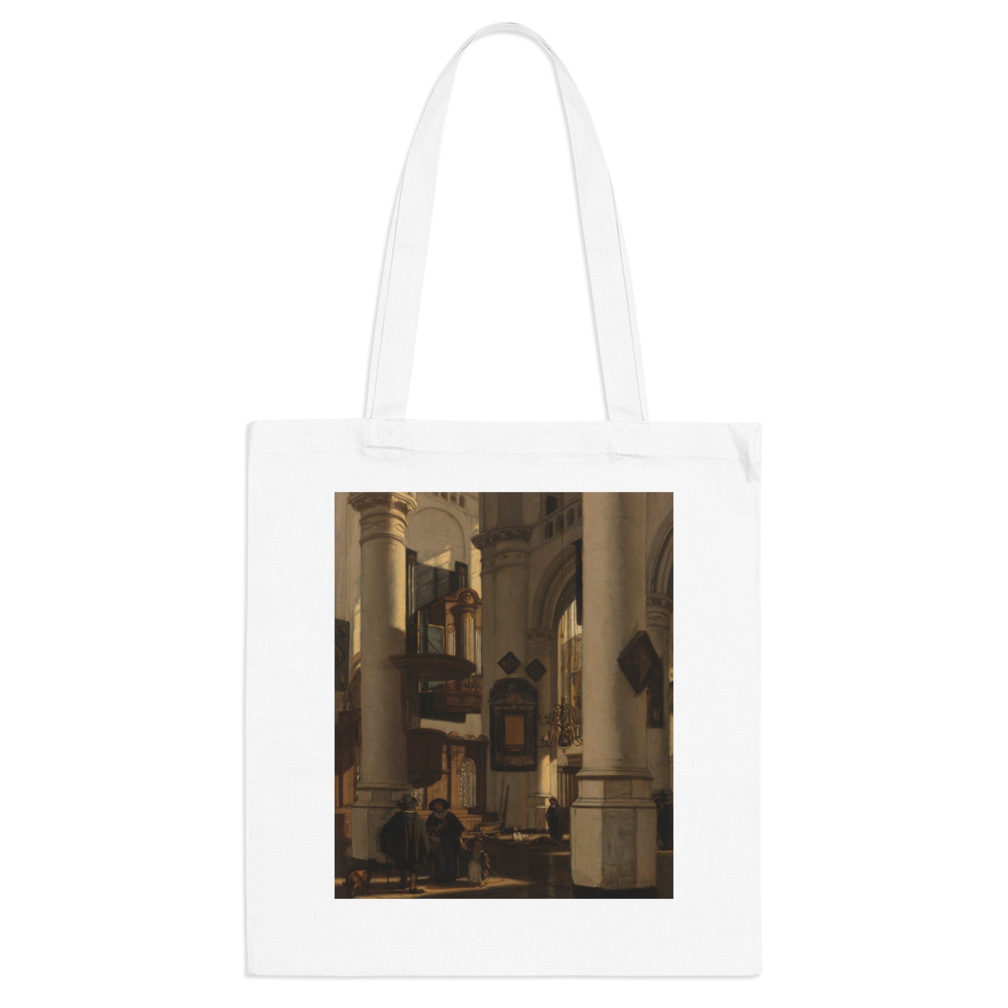 Art Tote Bag – Interior of a Protestant, Gothic Church, with a Gravedigger in the Choir